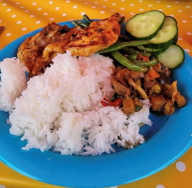 Lovely plate of food at camp